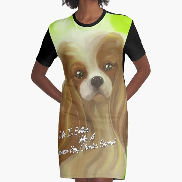 Cavalier King Charles Spaniel Dog Gifts Graphic T-Shirt Dress