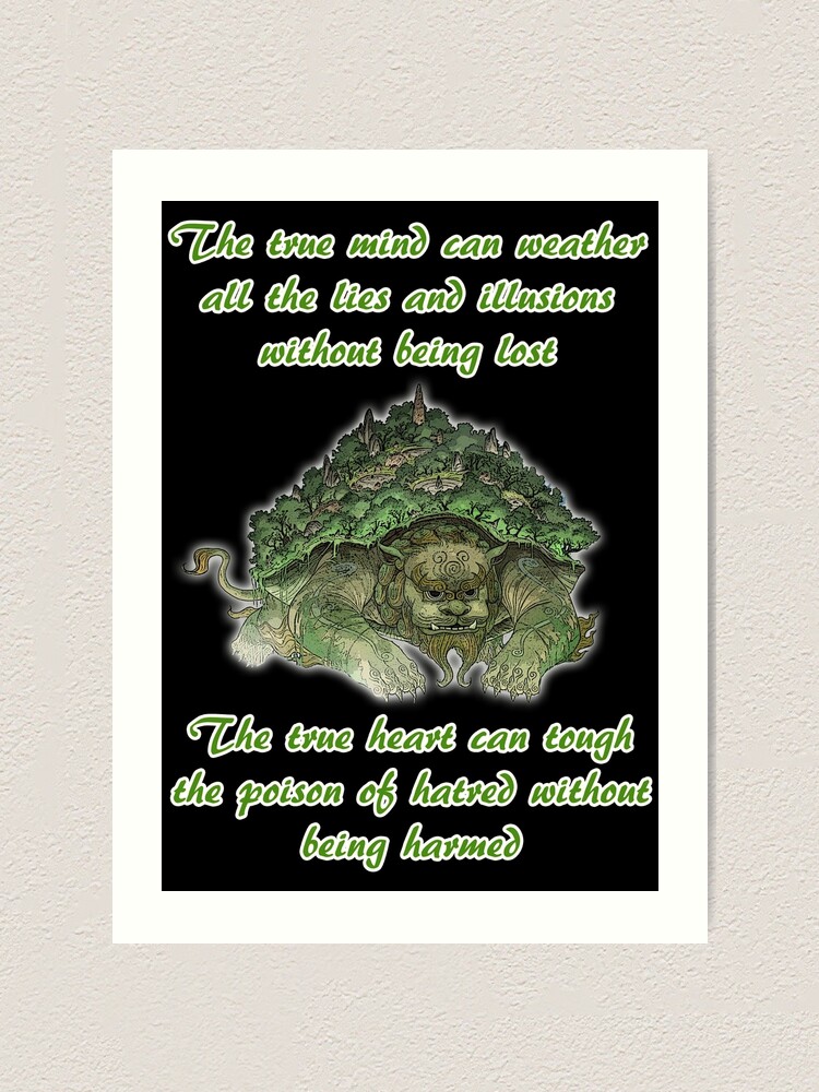 "The True Mind..... - Lion Turtle Quote" Art Print for Sale by