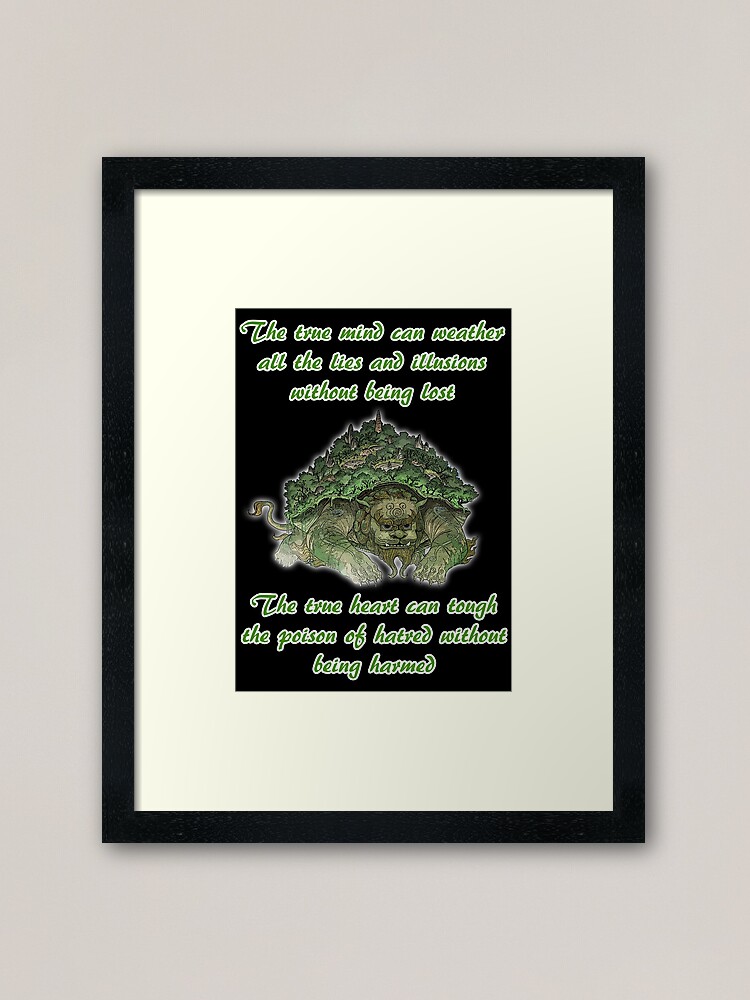 "The True Mind..... - Lion Turtle Quote" Framed Art Print for Sale by