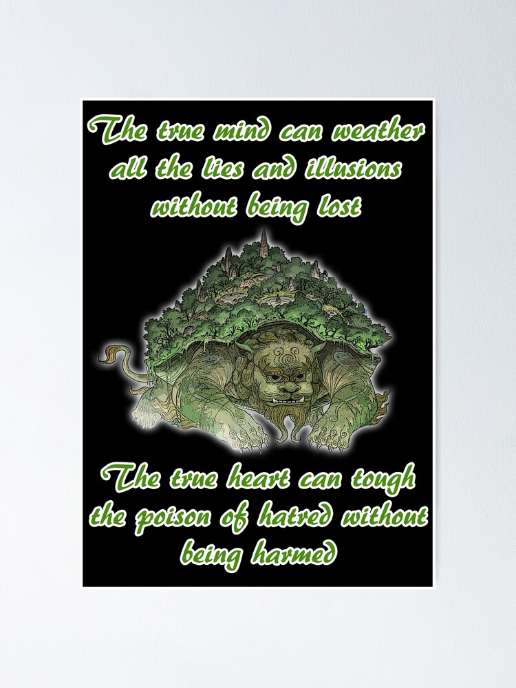 The True Mind Lion Turtle Quote Poster By Grinalass Redbubble