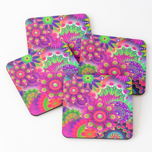 Item preview, Retro Inspired Pink Floral Mandala designed and sold by TotallyRetroArt.