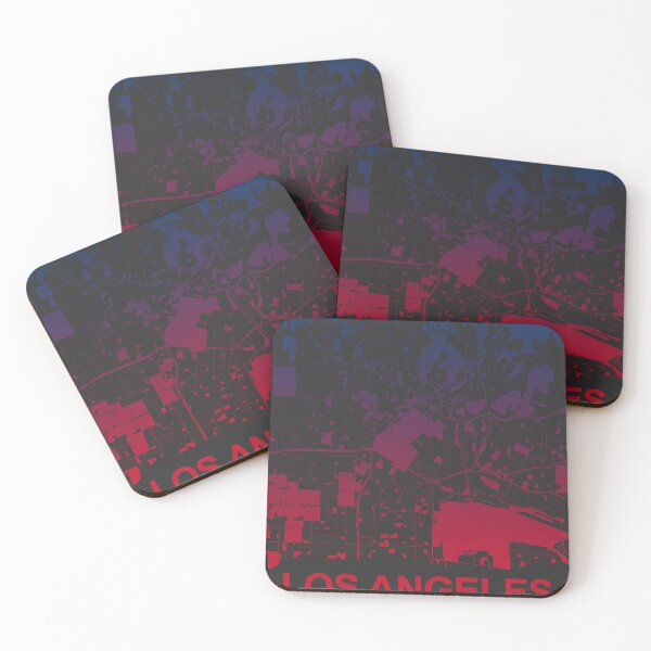 Item preview, Los Angeles Map Art Pink Blue California USA designed and sold by EpicMaps.