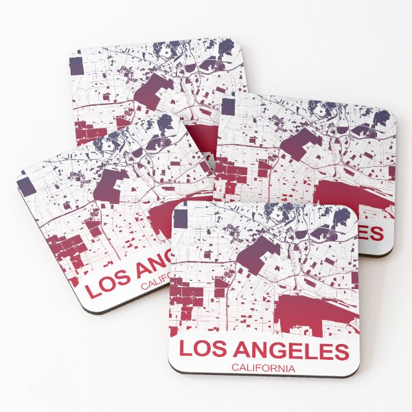 Item preview, Los Angeles Map Art Pink Blue California USA designed and sold by EpicMaps.