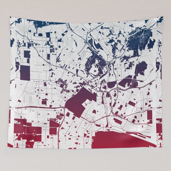 Item preview, Los Angeles Map Art Pink Blue California USA designed and sold by EpicMaps.