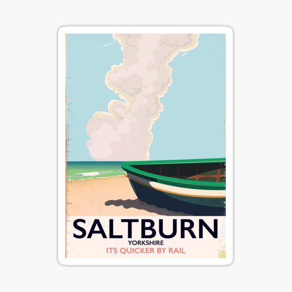 Saltburn - Yorkshire vintage travel poster. Sticker