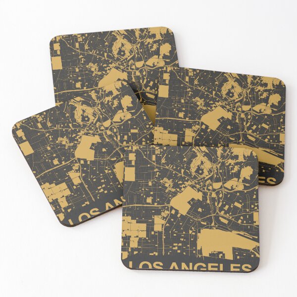 Item preview, Los Angeles Map Art Black Gold California USA designed and sold by EpicMaps.