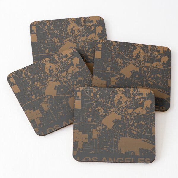 Item preview, Los Angeles Map Art coffee color California USA designed and sold by EpicMaps.