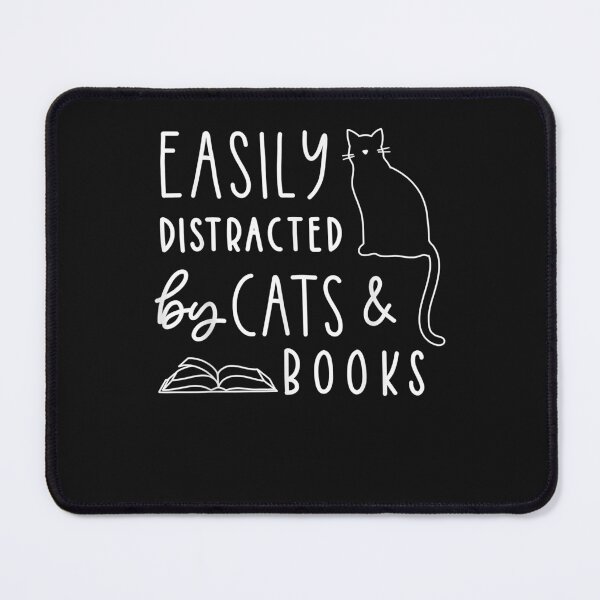 Item preview, easily distracted cats and books - book lover designed and sold by Yaw23123.