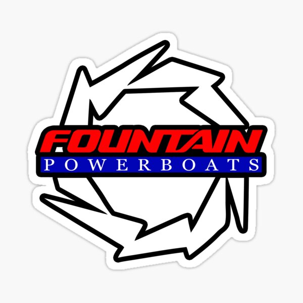 “Fountain Powerboats Boat” Sticker by Shoppingidd | Redbubble