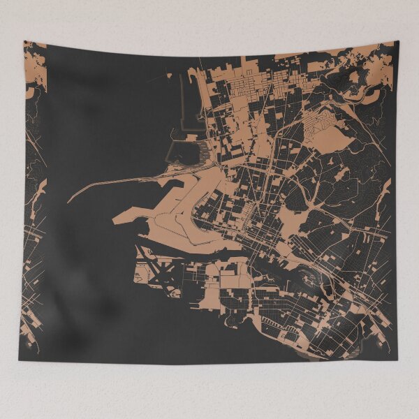 Item preview, Oakland Map Art Chocolate color California USA designed and sold by EpicMaps.