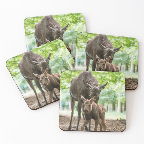 Item preview, Mama moose with calf designed and sold by Ingo Gerlach.