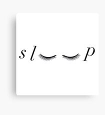 Sleep Eyelashes Text / Typeography Canvas Print