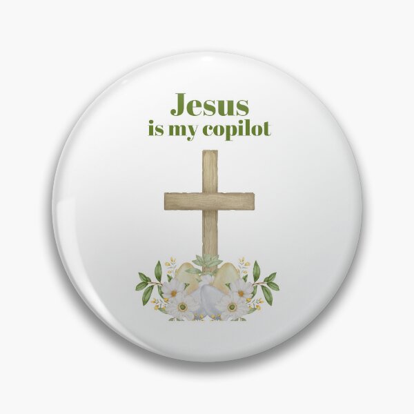 Item preview, Jesus is my copilot green cross nature tree leaf handmade love christian quote gift designed and sold by Ramesh ⭐⭐⭐⭐⭐.