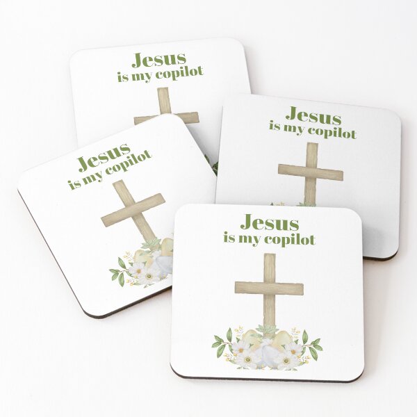 Item preview, Jesus is my copilot green cross nature tree leaf handmade love christian quote gift designed and sold by Ramesh ⭐⭐⭐⭐⭐.