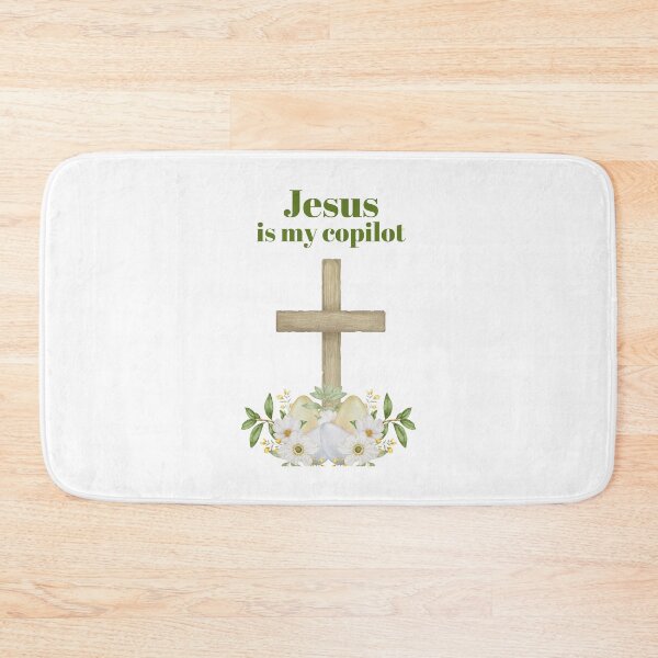 Item preview, Jesus is my copilot green cross nature tree leaf handmade love christian quote gift designed and sold by Ramesh ⭐⭐⭐⭐⭐.