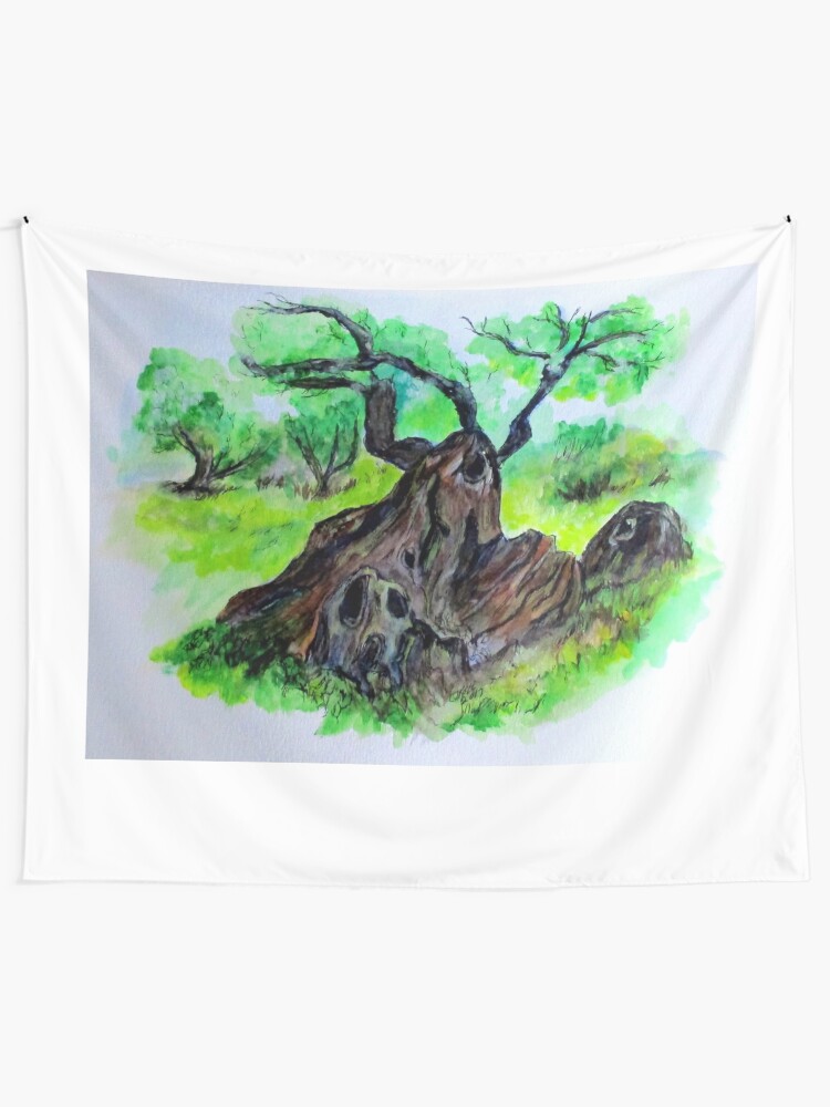 Alternate view of Olive Tree & Grove Digital Enhanced Tapestry