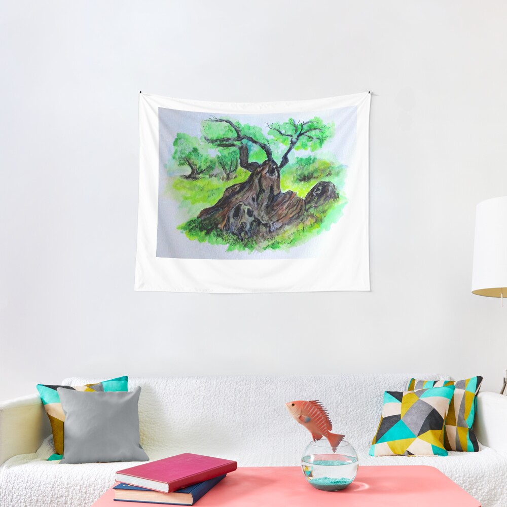 Olive Tree & Grove Digital Enhanced Tapestry