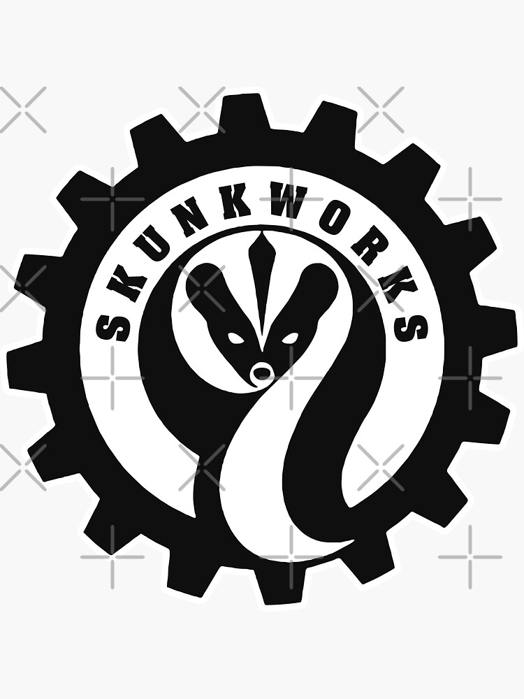 " SKUNK WORKS" Sticker for Sale by kasdopatrex | Redbubble