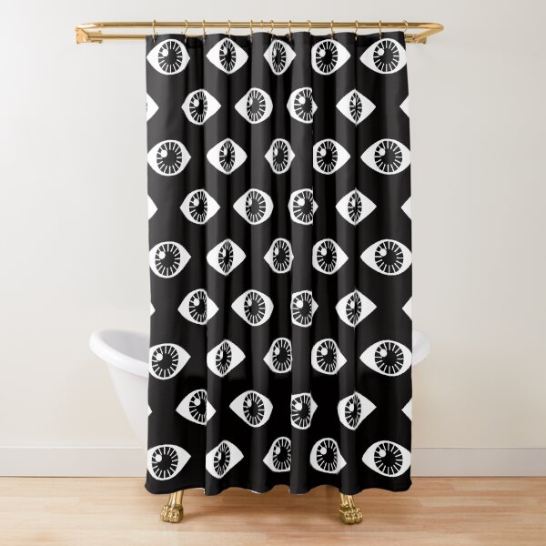 Eyes Wide Open - on Black Shower Curtain