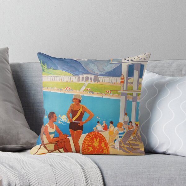 Item preview, ENGELBERG Heated Swimming Pool 1932 Vintage Swiss Tourism Advertising Poster designed and sold by retroposters.