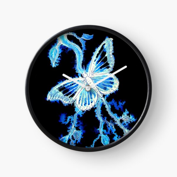 Butterfly Electric Blues Clock