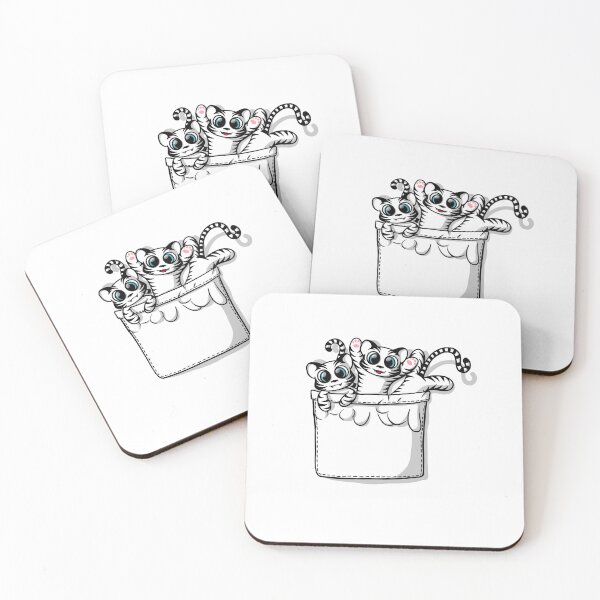 Item preview, CUTE POCKET WHITE TIGERS designed and sold by Beka Designs.