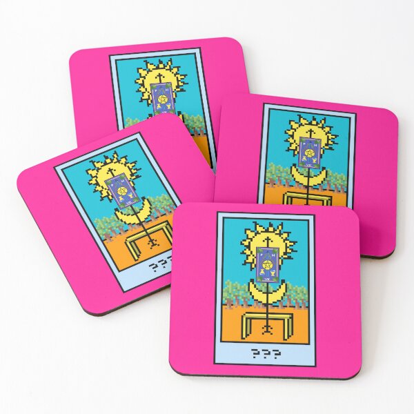 Item preview, Wait, is this pixel art tarot? Pink - Bonus Card (Design for T-shirt, stickers and other accessories) designed and sold by Pixel Waite.