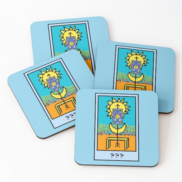 Item preview, Wait, is this pixel art tarot? Blue - Bonus Card (Design for T-shirt, stickers and other accessories) designed and sold by Pixel Waite.