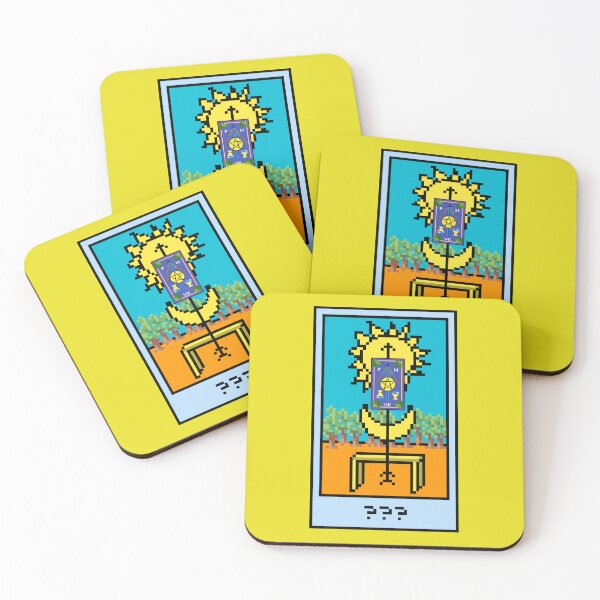 Item preview, Wait, is this pixel art tarot? Yellow - Bonus Card (Design for T-shirt, stickers and other accessories) designed and sold by Pixel Waite.
