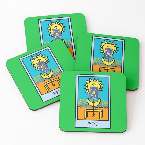 Item preview, Wait, is this pixel art tarot? Green - Bonus Card (Design for T-shirt, stickers and other accessories) designed and sold by Pixel Waite.
