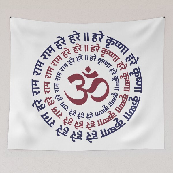 Item preview, Hare Krishna Aum Om Mantra Symbol Chanting Hinduism designed and sold by alltheprints.
