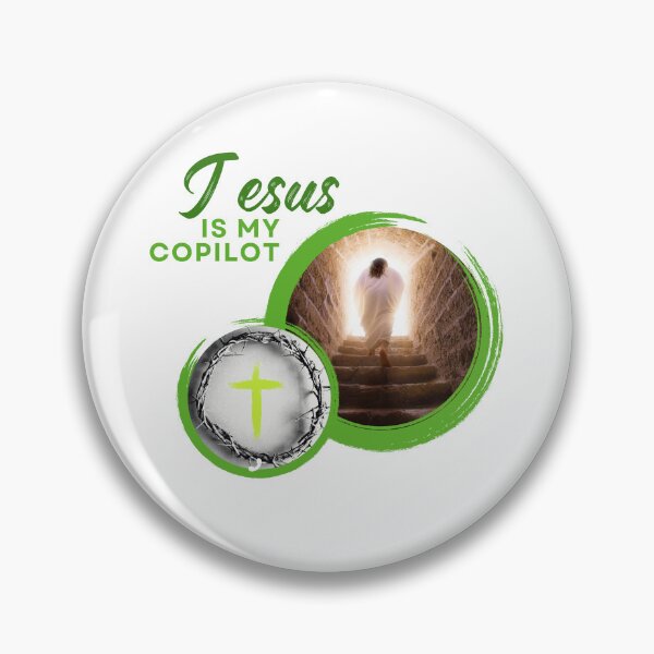 Item preview, Jesus is my copilot green cross nature tree leaf handmade love christian quote gift designed and sold by Ramesh ⭐⭐⭐⭐⭐.
