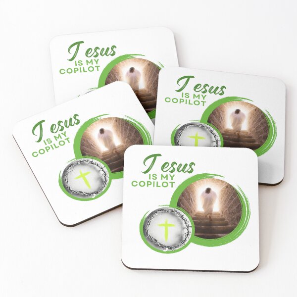 Item preview, Jesus is my copilot green cross nature tree leaf handmade love christian quote gift designed and sold by Ramesh ⭐⭐⭐⭐⭐.