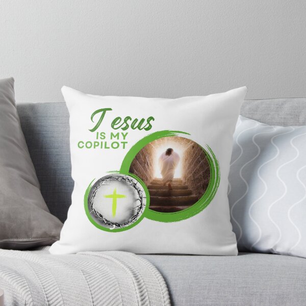 Item preview, Jesus is my copilot green cross nature tree leaf handmade love christian quote gift designed and sold by Ramesh ⭐⭐⭐⭐⭐.