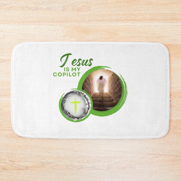 Item preview, Jesus is my copilot green cross nature tree leaf handmade love christian quote gift designed and sold by Ramesh ⭐⭐⭐⭐⭐.