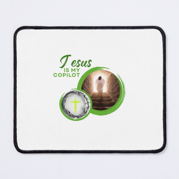 Item preview, Jesus is my copilot green cross nature tree leaf handmade love christian quote gift designed and sold by Ramesh ⭐⭐⭐⭐⭐.