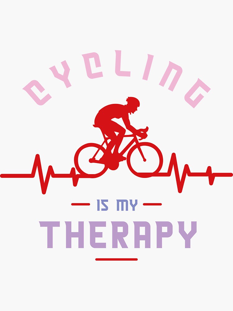 "Cycling is my therapy Funny cycling is my therapy" Sticker by