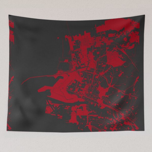Item preview, Oakland Map Art red wine color California USA designed and sold by EpicMaps.