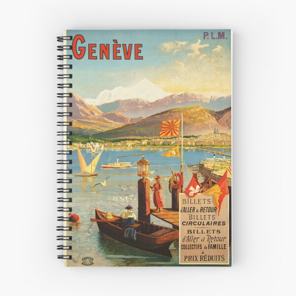 Item preview, GENEVE Switzerland Chemins De Fer PLM Railways Vintage Train Travel Poster designed and sold by retroposters.