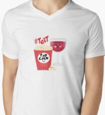 wine and popcorn V-Neck T-Shirt