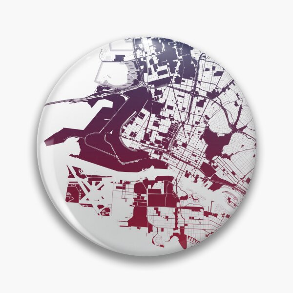 Item preview, Oakland Map Art Pink Blue California USA designed and sold by EpicMaps.