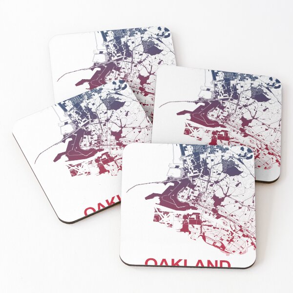 Item preview, Oakland Map Art Pink Blue California USA designed and sold by EpicMaps.