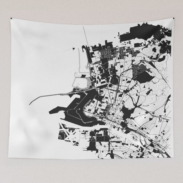 Item preview, Oakland Map Art Black white California USA designed and sold by EpicMaps.
