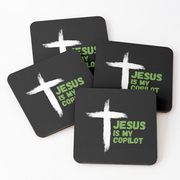 Item preview, Jesus is my copilot green cross nature tree leaf handmade love christian quote gift designed and sold by Ramesh ⭐⭐⭐⭐⭐.