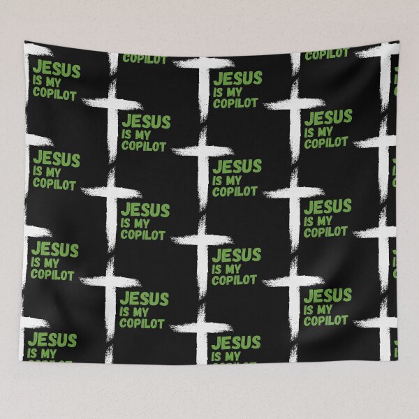 Item preview, Jesus is my copilot green cross nature tree leaf handmade love christian quote gift designed and sold by Ramesh ⭐⭐⭐⭐⭐.