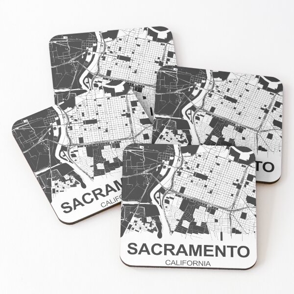 Item preview, Sacramento Map Art Black white California USA designed and sold by EpicMaps.