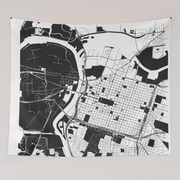 Item preview, Sacramento Map Art Black white California USA designed and sold by EpicMaps.