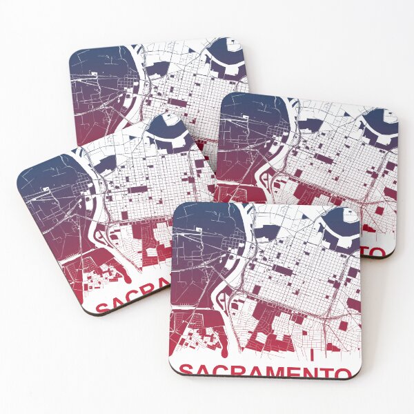 Item preview, Sacramento Map Art Pink Blue California USA designed and sold by EpicMaps.