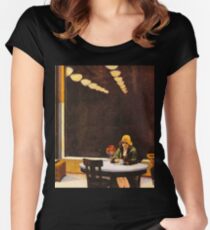 Vintage Edward Hopper Automat Women's Fitted Scoop T-Shirt