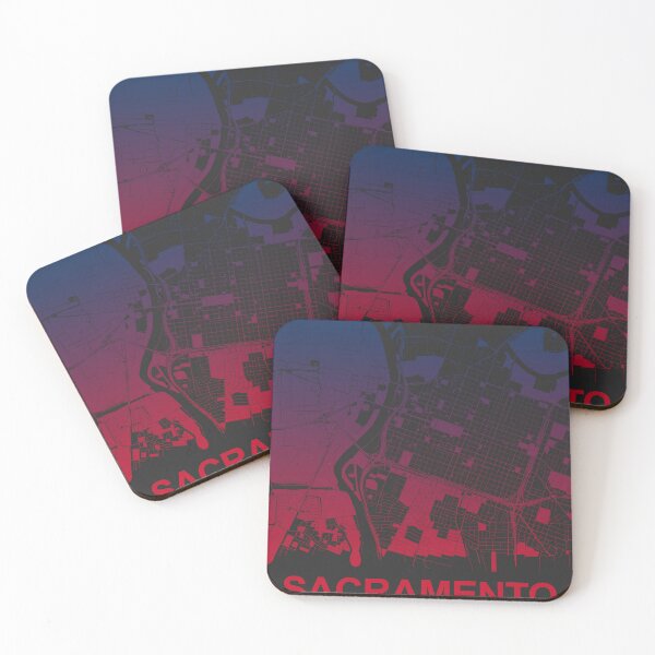 Item preview, Sacramento Map Art Pink Blue California USA designed and sold by EpicMaps.